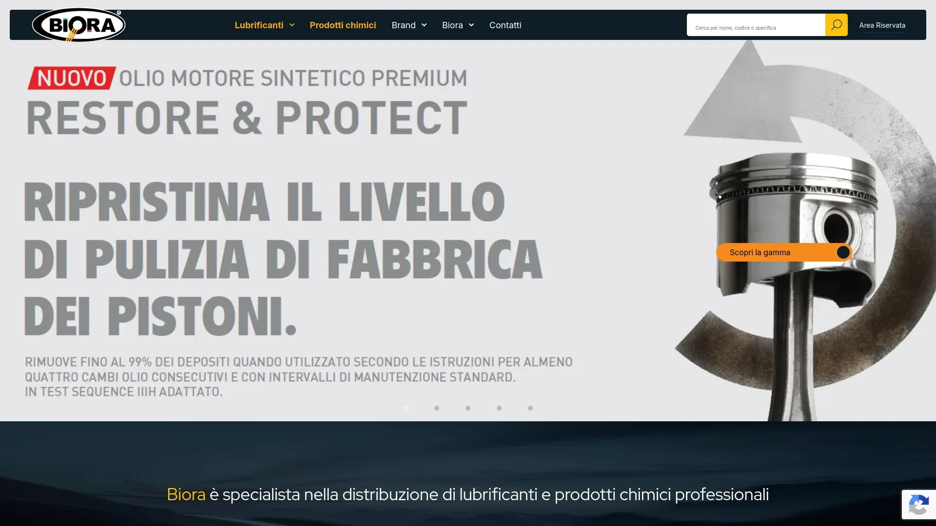 Screenshot BIORA LUBRIFICANTI