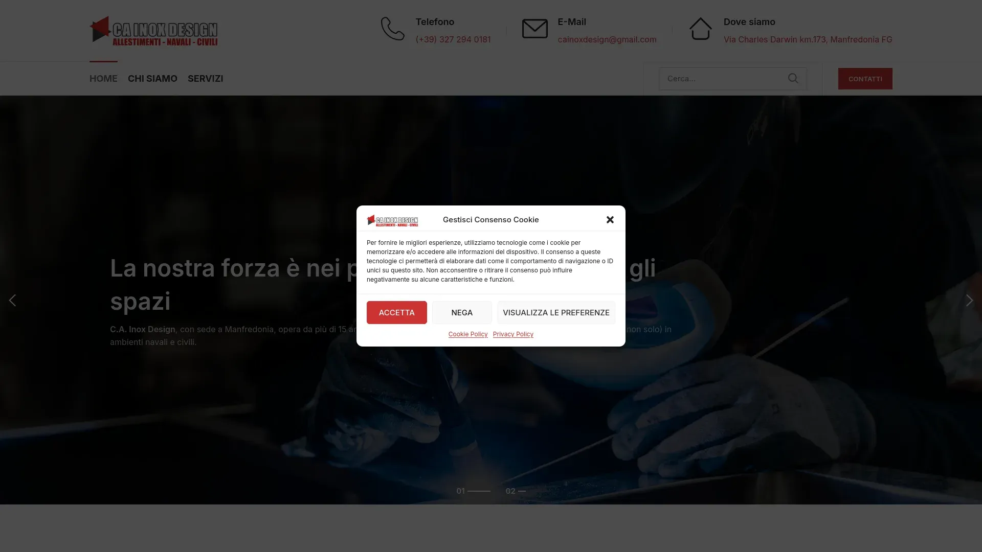 Screenshot C.A. INOX DESIGN