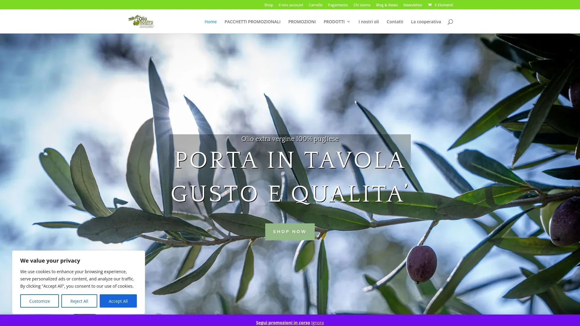 Screenshot OLIO NOSTRO