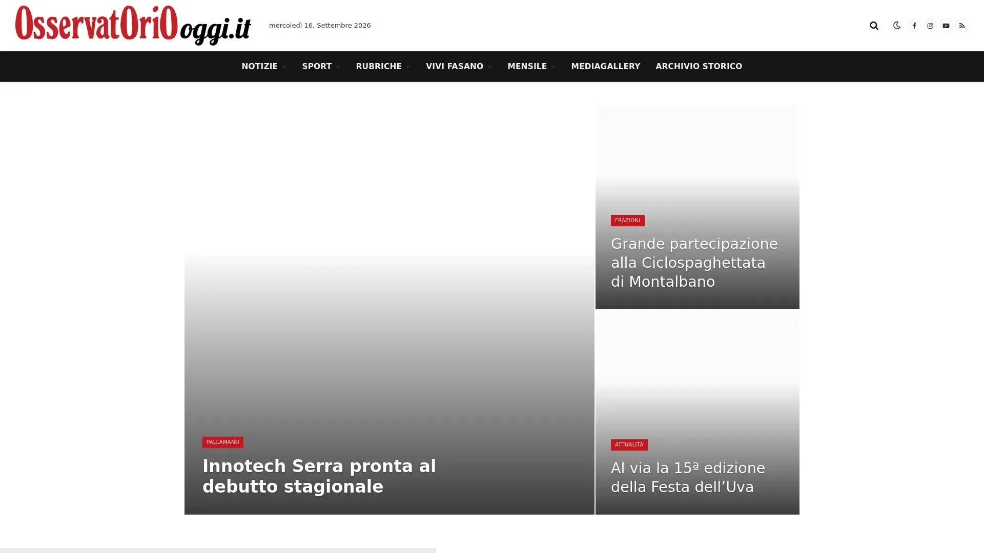 Screenshot OSSERVATORIO OGGI