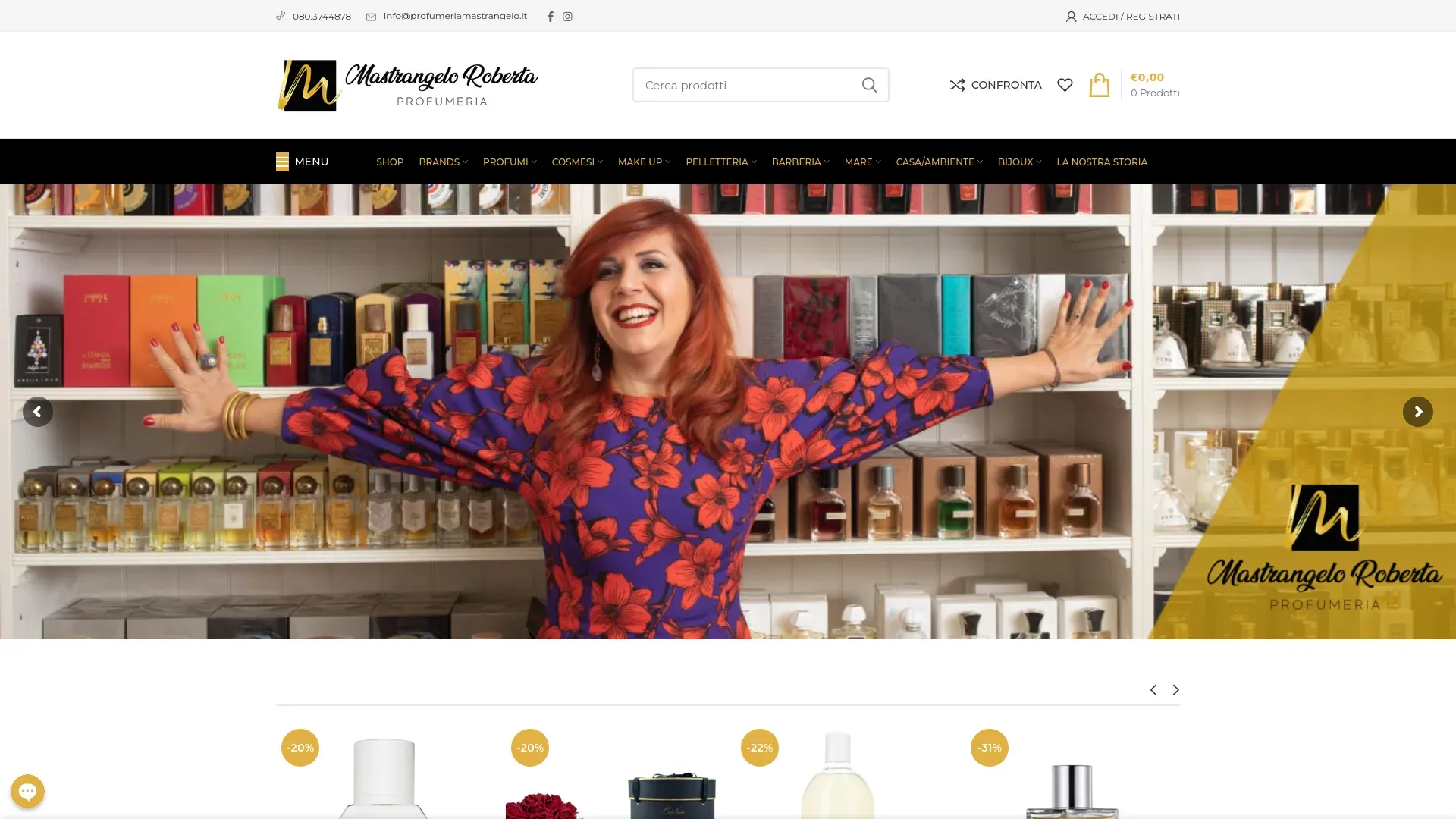 Screenshot PROFUMERIA MASTRANGELO
